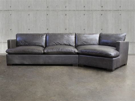 Reno Leather Sectional Sofa with Cuddler - Top Grain, Aniline Leather