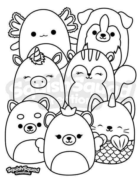 Printable Squishmallow Coloring Pages - Free Printable Templates