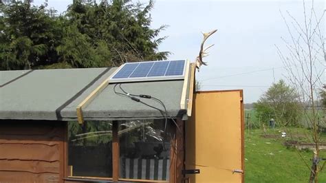 12v Solar power shed setup, 50w solar panel. - YouTube