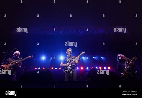 John Kay and Steppenwolf band members Gary Link, left, John Kay, center ...