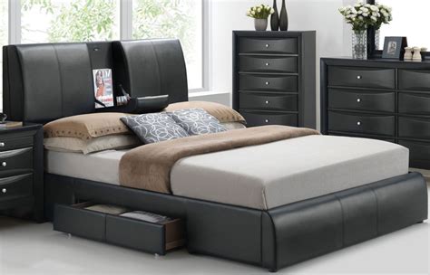 Kofi Black Upholstered Platform Storage Bedroom Set - 1StopBedrooms.