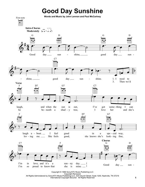 Good Day Sunshine | Sheet Music Direct