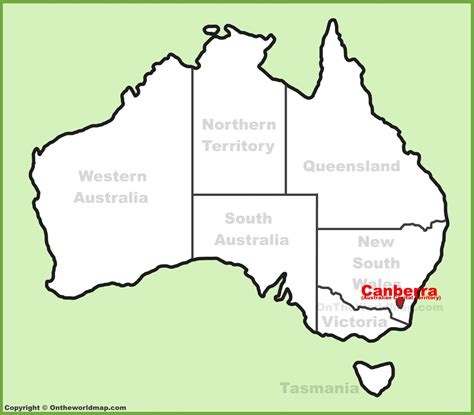 Canberra location on the Australia Map - Ontheworldmap.com