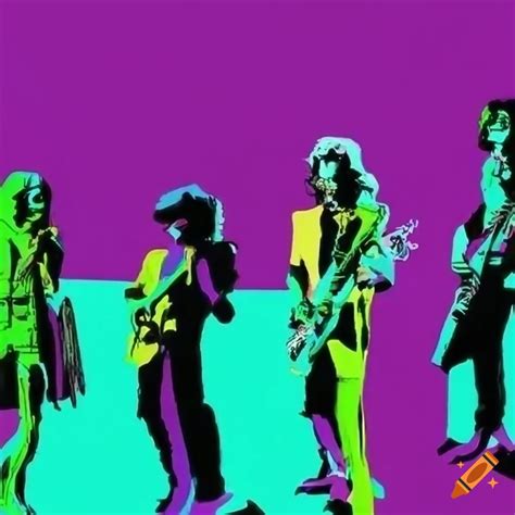 Pop art poster of ac/dc band