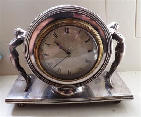 C1920s Art Deco Silver Plated French Mantel Clock | 234651 | Sellingantiques.co.uk