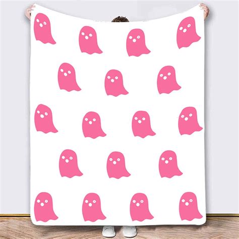 GYZEE Halloween Viral Pink Ghost Blanket Flannel Four Seasons Blanket Throw - Walmart.com