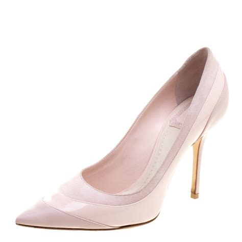 Christian Dior Textured Patent Leather Pumps in Light Pink — UFO No More