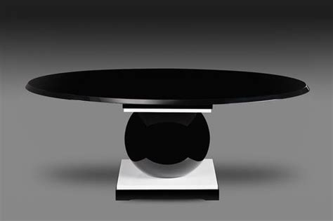 Contemporary dining table - 1918 - Ecart International - resin / lacquered wood / oval