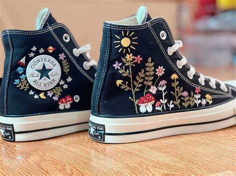 Converse chuck taylor 1970s converse mushroom floral embroidery shoes ...