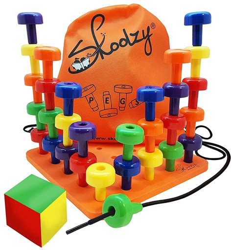 Buy Skoolzy Peg Board Set - Montessori Toys for Toddlers and Preschool Kids | 30 Pegs for ...