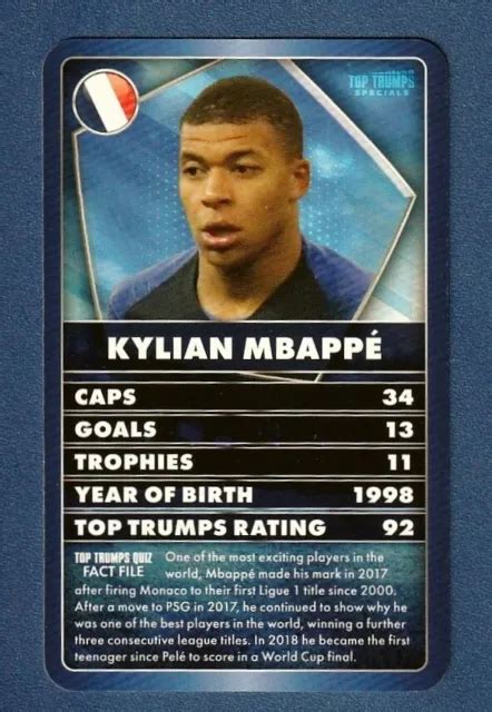 KYLIAN MBAPPE 2023 Top Trumps World Soccer Stars Game Card France Football* $9.99 - PicClick