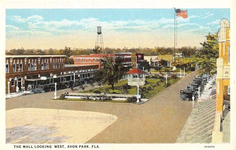 Avon Park Florida Mall Looking West Birdseyes View Antique Postcard K37659 - Mary L. Martin Ltd ...