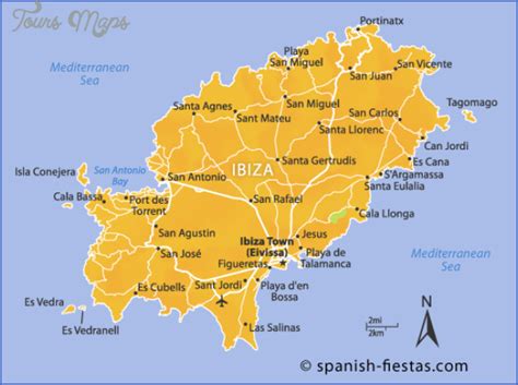 Ibiza Tourist Attractions Map - ToursMaps.com