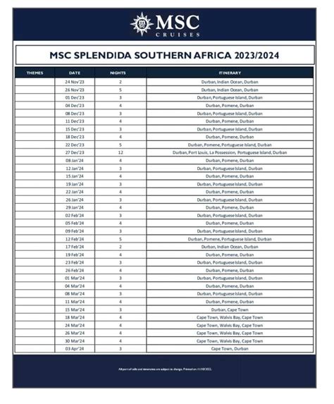 2023-2024 MSC CRUISE SEASON - Cruising South Africa (Pty) Ltd