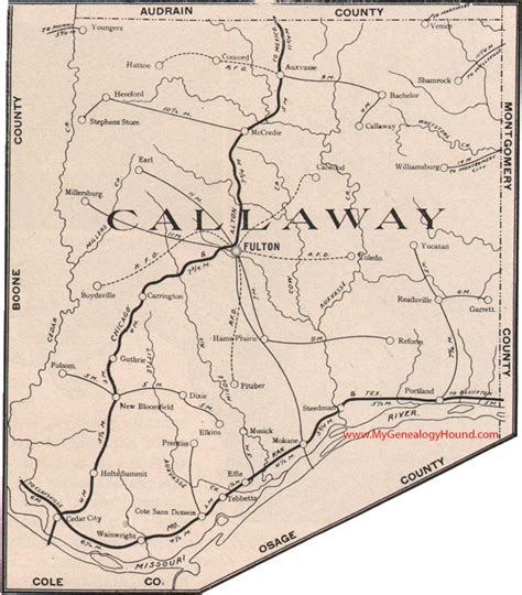 Callaway County, Missouri 1904 Map