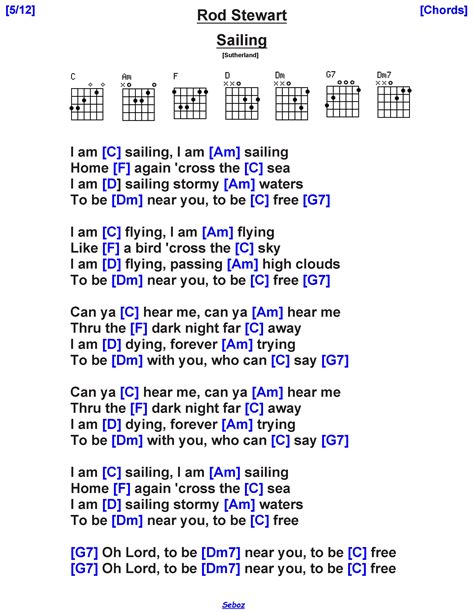 Rod Stewart - Sailing | Guitar chords and lyrics, Guitar lessons songs ...