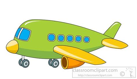 Aircraft Clipart- green-toy-plane-with-wheels-clipart - Classroom Clipart