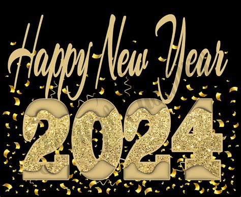 Happy New Year 2024 PNG, Happy New Year Design, Gold Glitter New Year, 2024 New Year Design, New ...