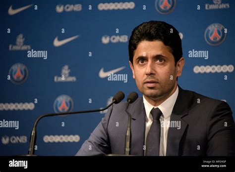 PSG President Nasser Al Khelaifi seen during the press conference of ...