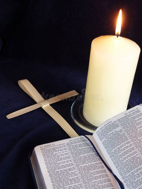 Open Bible With Candle