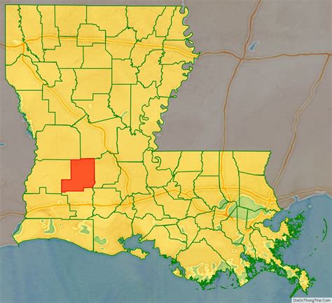 Map of Allen Parish, Louisiana - Thong Thai Real