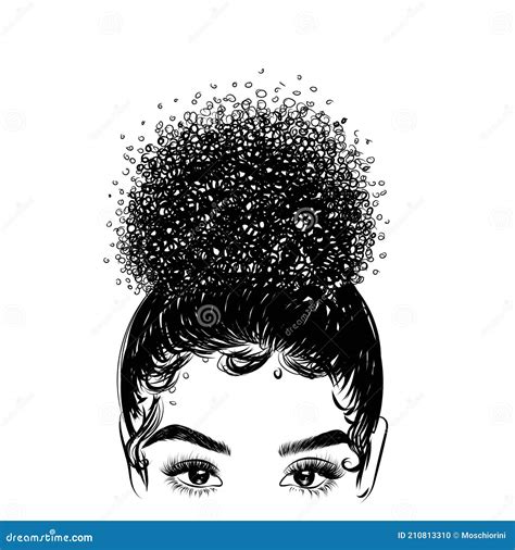 Girl`s Eye And Eyebrow - Linear Stock Illustration For Coloring ...