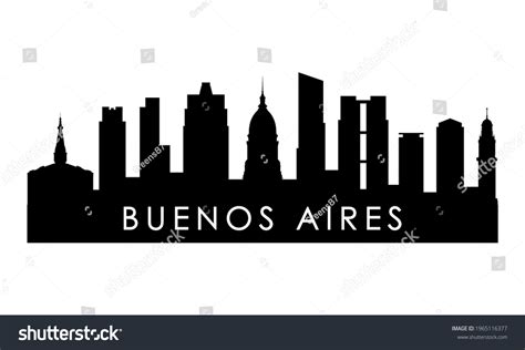 Buenos Aires Skyline Silhouette Black Buenos Stock Vector (Royalty Free ...