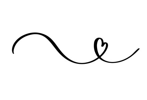 Squiggle and swirl line with a heart. Hand drawn calligraphic swirl. 10884101 Vector Art at Vecteezy