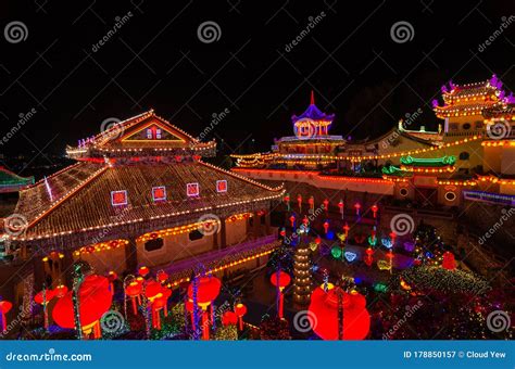 Kek Lok Si Temple Light Up with Colorful Lantern at Night. Editorial Photography - Image of ...