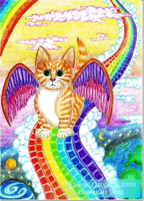 DIGITAL DOWNLOAD Rainbow Bridge Kitten Art Print Cat Nursery | Etsy