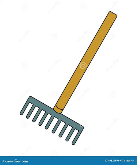 Rake Clip Art Illustartion Vector Isolated Stock Vector - Illustration of rake, vector: 198290769