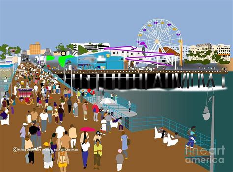 Santa Monica Pier Los Angeles Digital Art by Michael Chatman - Fine Art ...