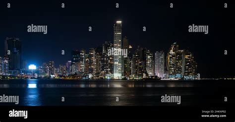 Skyline of Panama City at night Stock Photo - Alamy