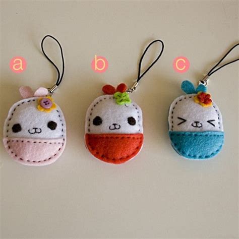 Kawaii Felt Charm | Felt keyring, Felt crafts, Handmade felt