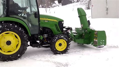 John Deere 4520 front Mount SnowBlower - YouTube