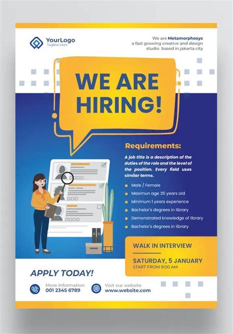 Company Job Hiring Flyer Advertisement Template AI, EPS, PSD | Job ...