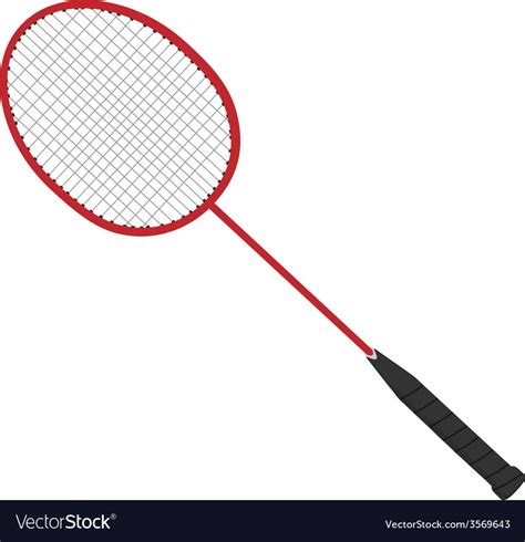 Red badminton racket Royalty Free Vector Image