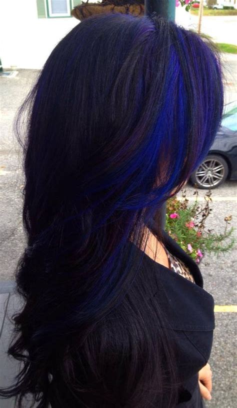 Blue Black Hair Tips And Styles | Dark Blue hair Dye Styles