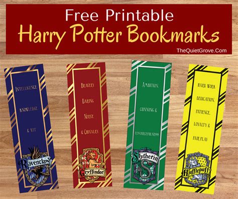 FREE Harry Potter Printable Bookmarks | Harry potter printable bookmarks, Harry potter bookmark ...