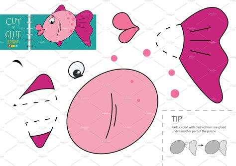 Cut and glue paper toy vector game | Animal Illustrations ~ Creative Market