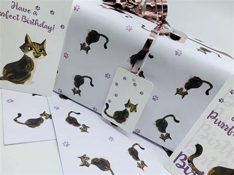 Cute Cats Wrapping Paper, ISLA with TWO FREE GIFT TAGS | Free gift tags, Gift tags birthday ...