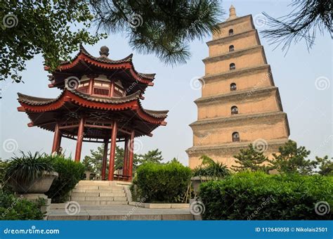 Giant Wild Goose Pagoda, Xian, Shaanxi Province, China Editorial Stock ...