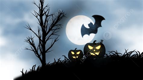 Halloween Pumpkin Silhouette Vector PNG, Halloween Horror Moon Night Pumpkin Head Silhouette ...