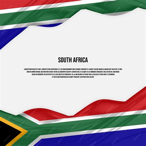 Premium Vector | South africa flag design. waving south african flag made of satin or silk fabric.