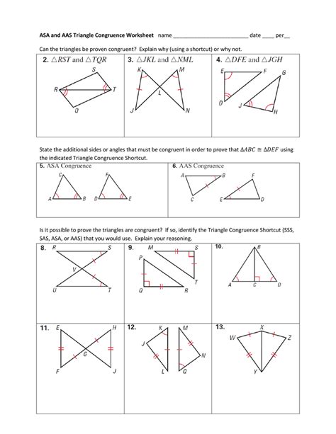 Triangle Congruence Sss And Sas Worksheet Promotiontablecovers ...