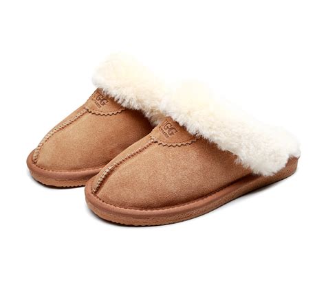 UGG Slippers-Australia Premium Sheepskin, Anti-Slip Fluffy Fur Indoor ...