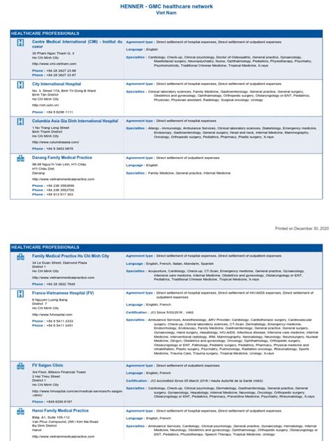 Henner Medical Network in Vietnam | PDF | Medicine | Clinic