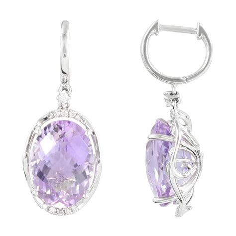 Impressive Amethyst Diamond White Gold Earrings For Sale at 1stDibs ...