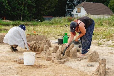 Archaeologist tools on excavation site — Stock Photo © anterovium #11592994