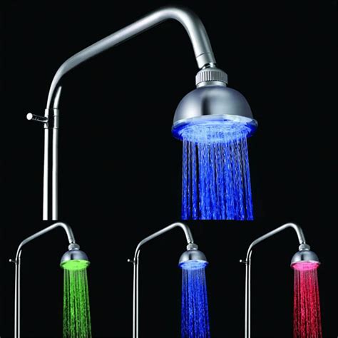 2015 Water Saving Temperature Sensor Detectable 3 Color LED Shower Head Bathroom LD8010 A1-in ...